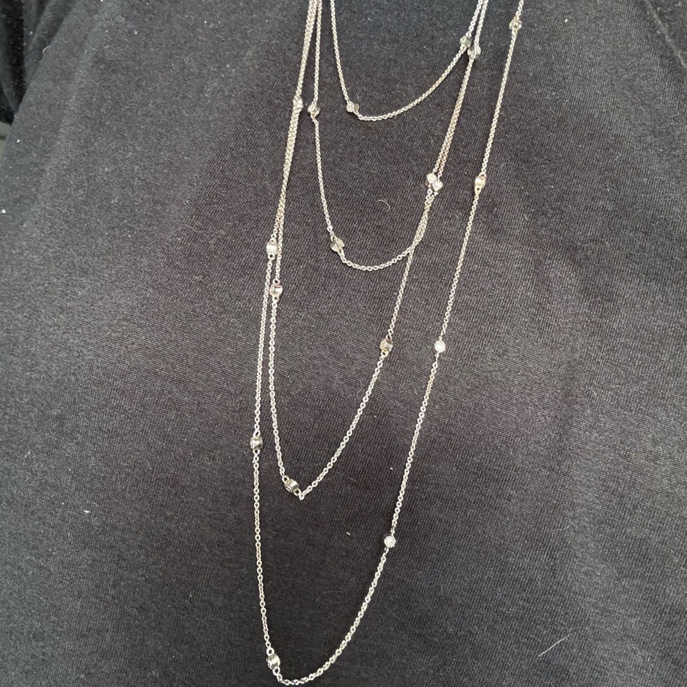 60” Freida Rothman ‘Diamond by the Yard’ Silver bezel CZ Necklace